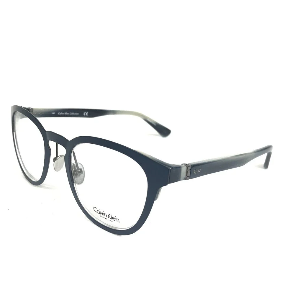 Calvin Klein Eyeglasses Frames CK8026 413 Blue Round Full Rim 48-22-140
